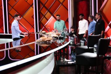Constantin Popescu și fiica sa Eva au impresionat juriul de la „Chefi la cuțite” cu un borș de fasole cu afumătură în bol de pâine și cu clătite