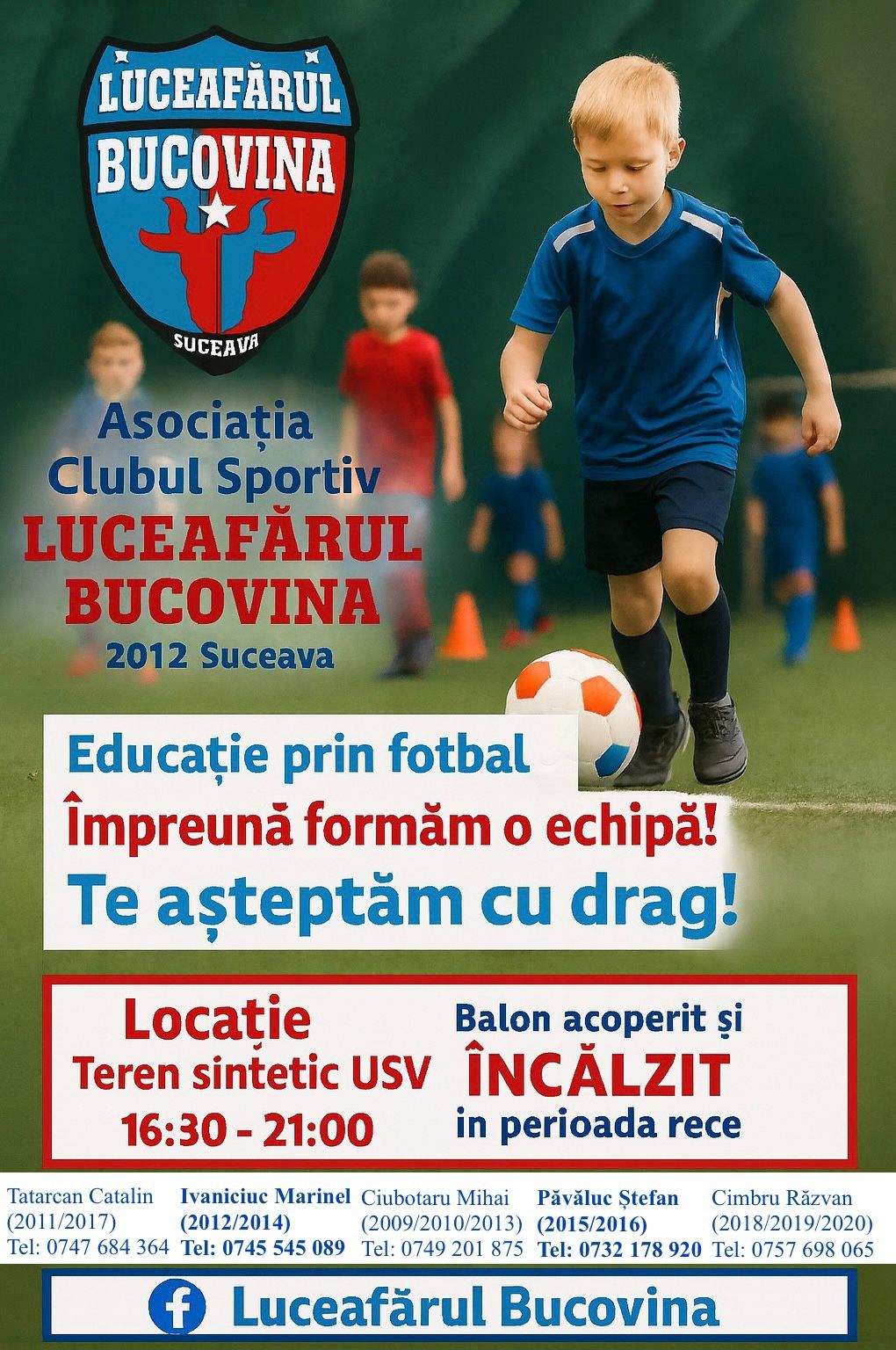 Clubul Luceafărul Bucovina Suceava e în căutare de tinere talente