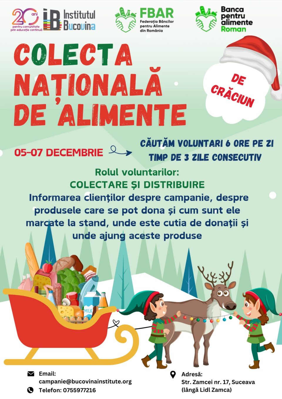 Se caută voluntari pentru Colecta Națională de Alimente de Crăciun, la Suceava