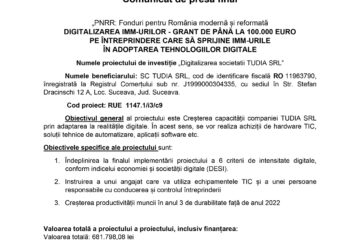 Digitalizarea societatii TUDIA SRL