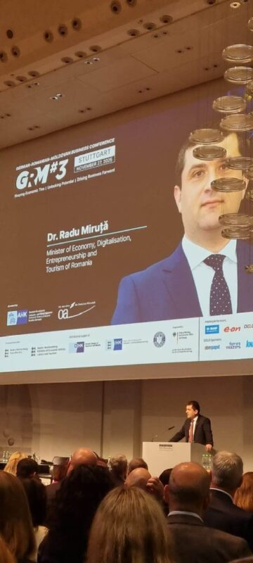 Oportunitățile din Siret, prezentate de primarul Adrian Popoiu la Stuttgart, la conferința de afaceri Germania – România – Republica Moldova