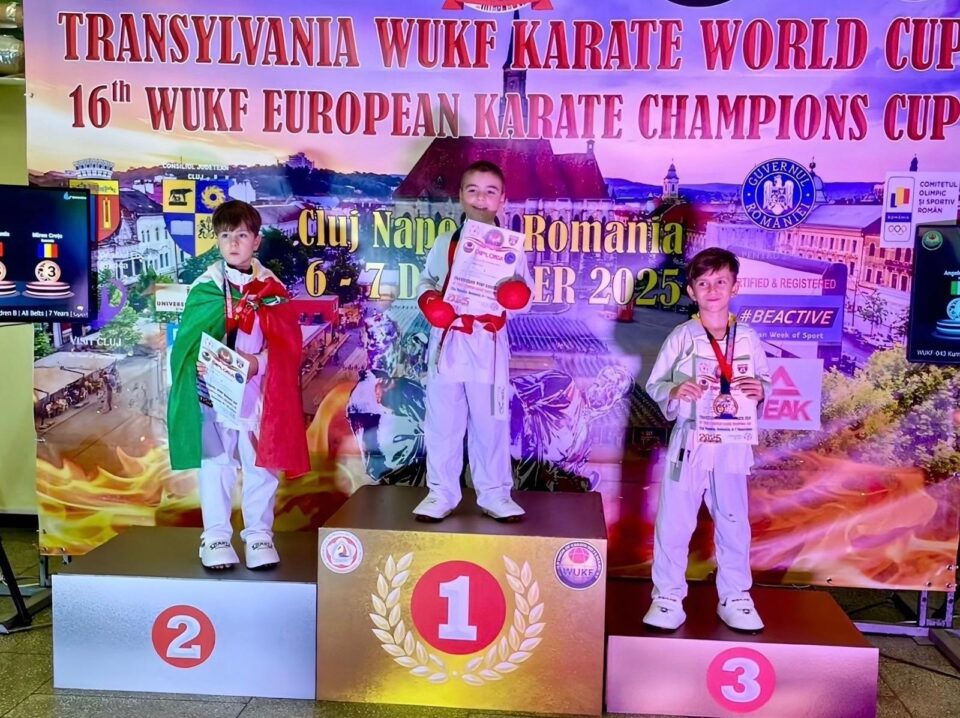 La doar 7 ani, suceveanul Miron Crețu a urcat pe podiumul Transylvania Karate World Cup 2025
