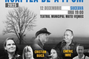 Spectacolul de muzică folk și poezie „Noaptea de-a fi om”, vineri, la Teatrul „Matei Vișniec” Spectacolul de muzică folk și poezie „Noaptea de-a fi om”, vineri, la Teatrul „Matei Vișniec”