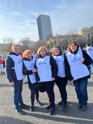 Sindicaliști din educație au protestat la București și au cerut demisia ministrului Daniel David