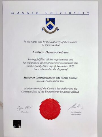 Performanță la celălalt capăt al lumii: o suceveancă este șefă de promoție la masterat în Malaezia