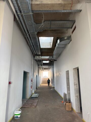 Lucrări în ritm susținut în campusul universitar de la Moara chiar și înaintea sărbătorilor de iarnă