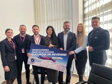 Wizz Air a redeschis baza aeriană de la Suceava. Șoldan: „Încă din primul an de mandat am realizat problema care a ținut departe ani la rând companiile aeriene”