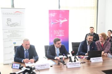 Wizz Air a redeschis baza aeriană de la Suceava. Șoldan: „Încă din primul an de mandat am realizat problema care a ținut departe ani la rând companiile aeriene”