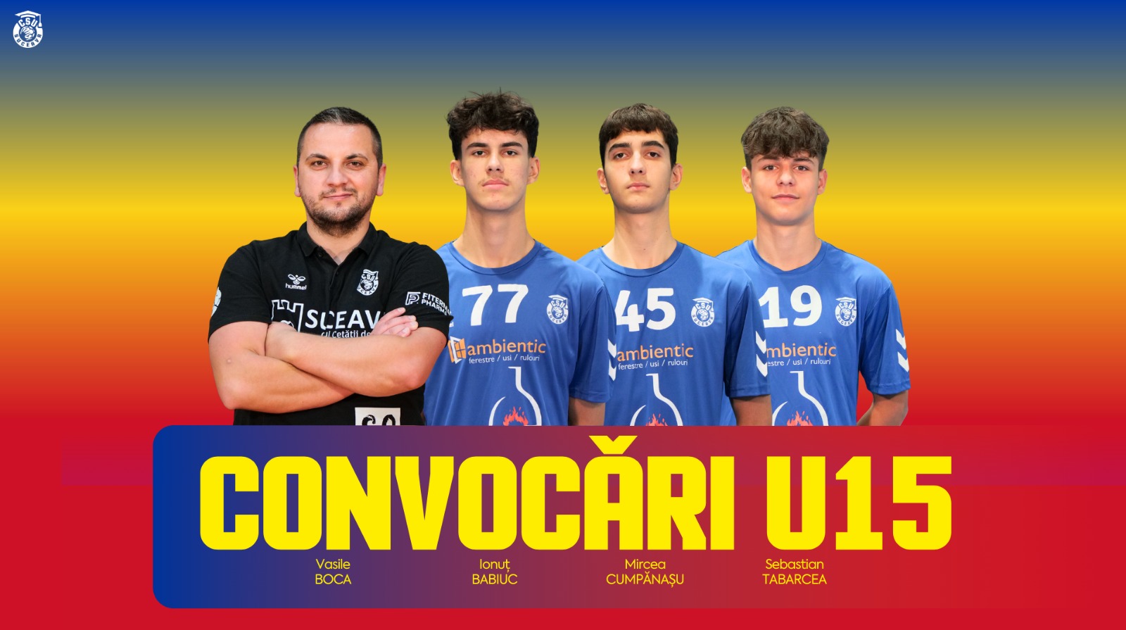 Tinerii handbaliști de la CSU Suceava sunt prezenți în număr mare la loturile naționale