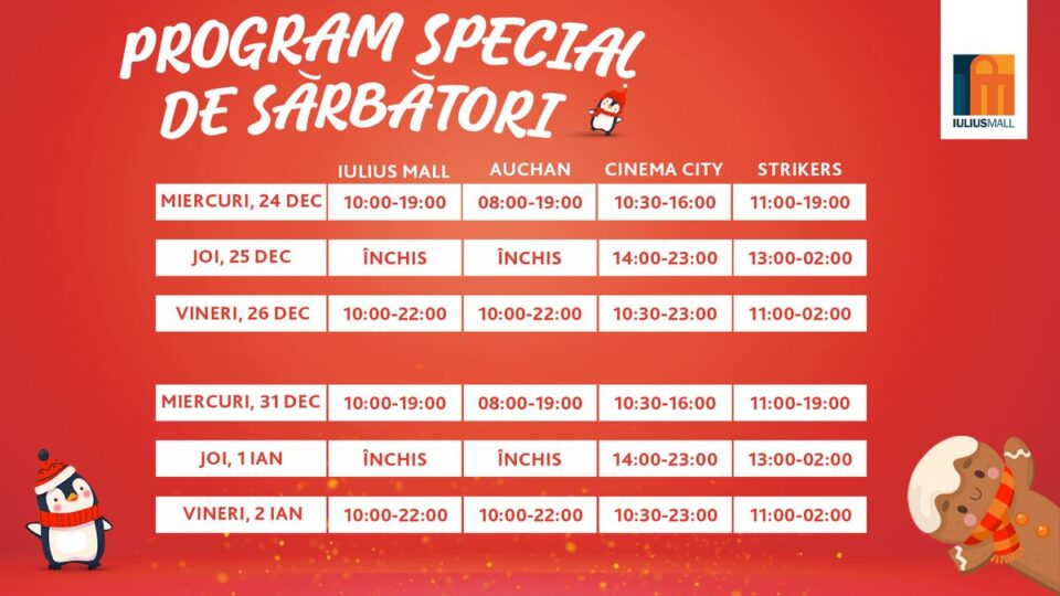 Program special de sărbători, la Iulius Mall Suceava Program special de sărbători, la Iulius Mall Suceava