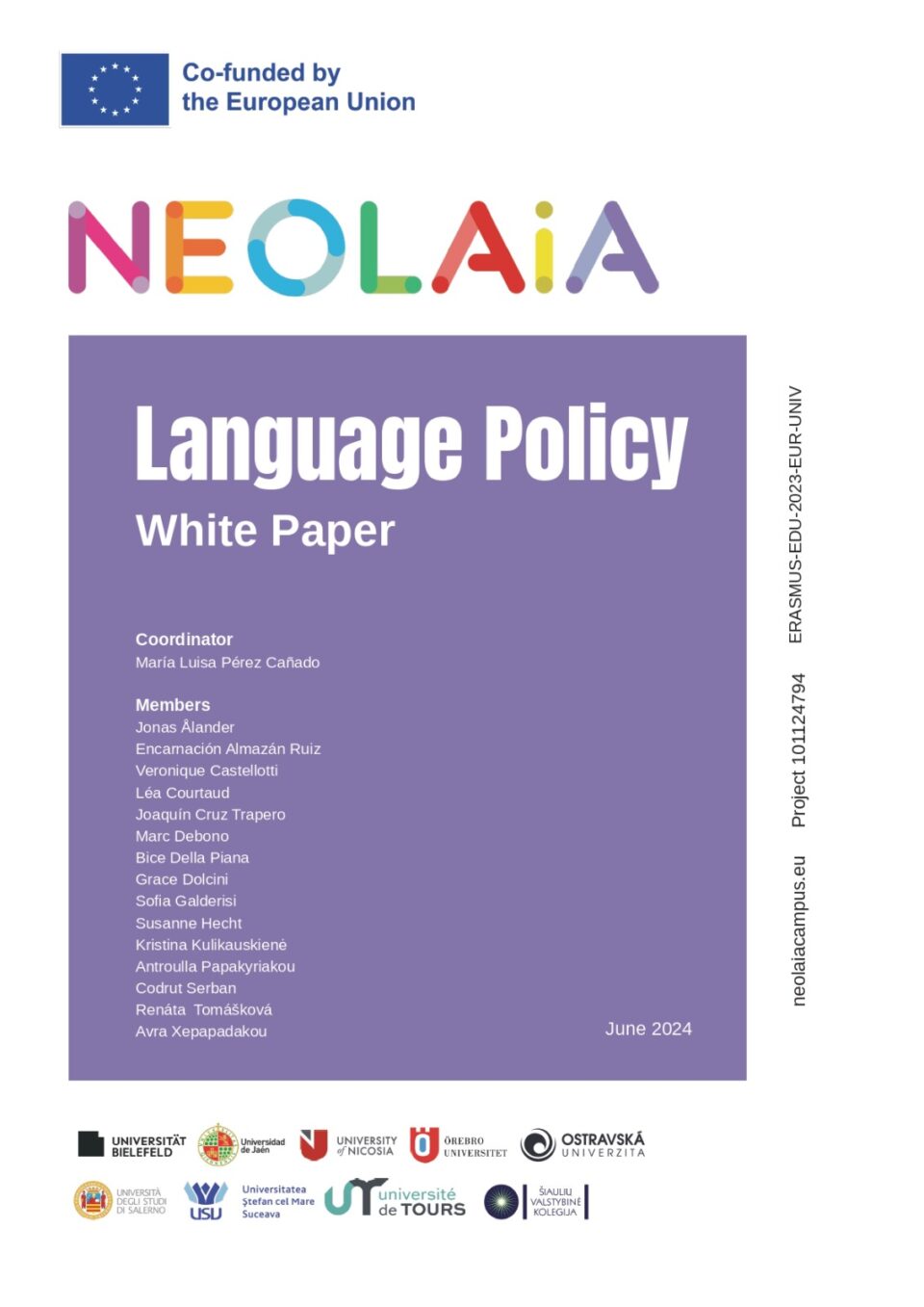 Diversitate lingvistică promovată prin lansarea Cărții Albe pe probleme de plurilingvism, în cadrul Alianței NEOLAiA