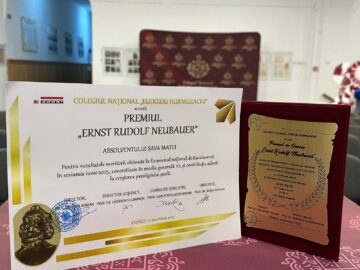 Premiul “Ernst Rudolf Neubauer” pentru cei mai merituoși absolvenți ai Colegiului “E. Hurmuzachi”