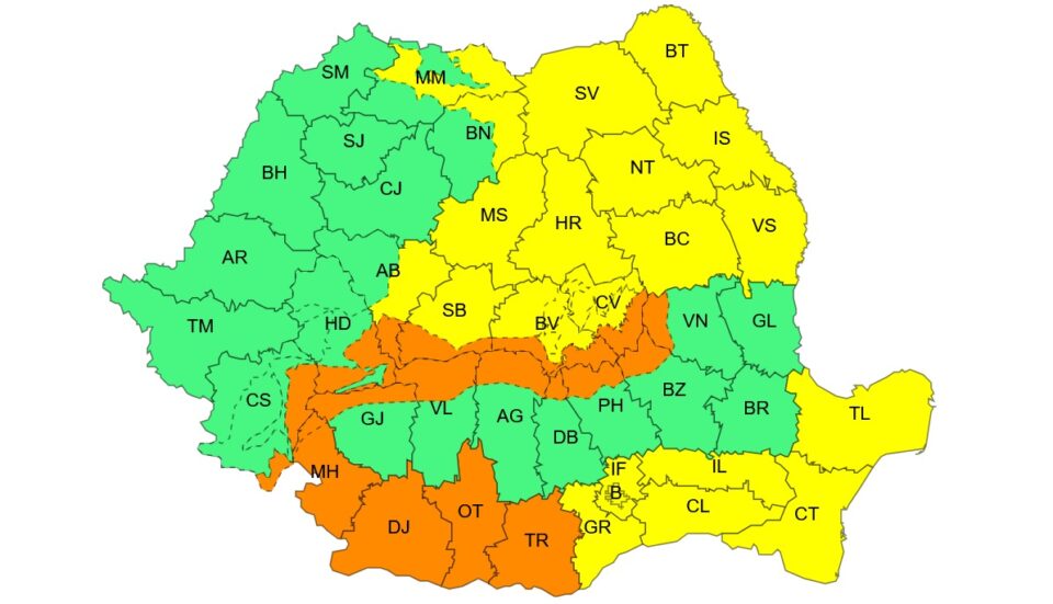 Codul galben de ninsoare, prelungit până diseară Codul galben de ninsoare, prelungit până diseară