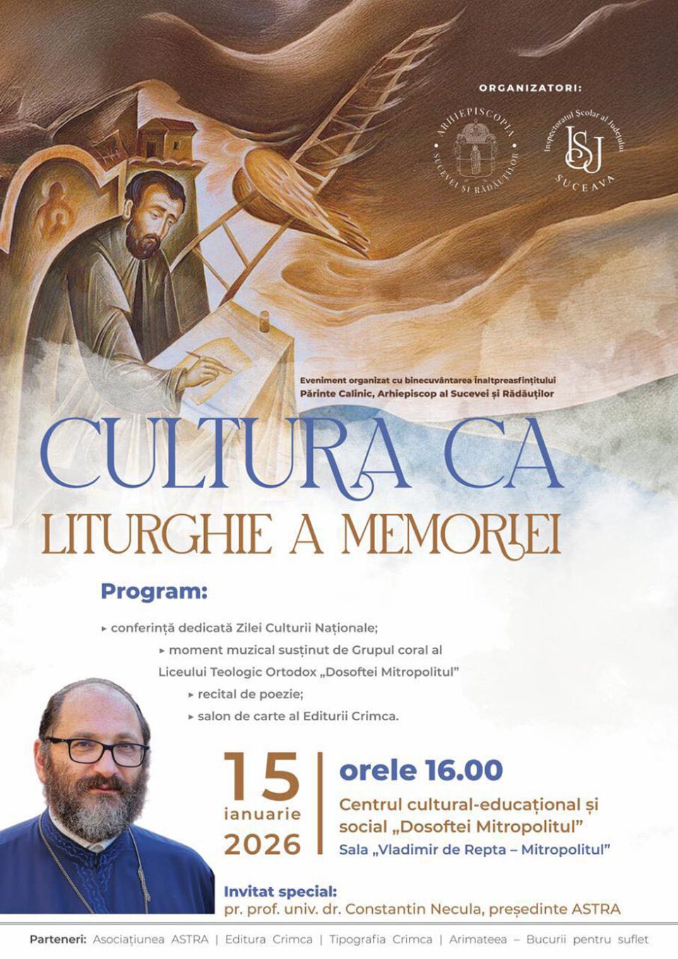 Părintele Constantin Necula va conferenția la Suceava