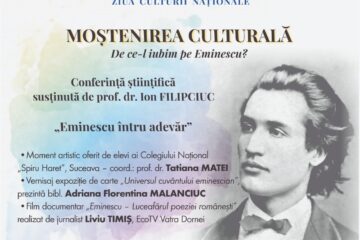 „De ce-l iubim pe Eminescu?”, tema unui eveniment dedicat celebrării operei marelui poet în preajma Zilei Culturii Naționale