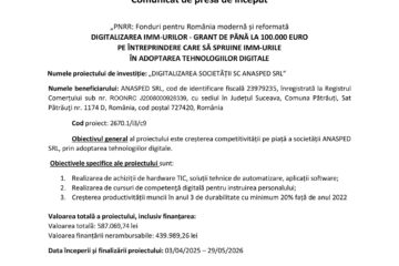 DIGITALIZAREA SOCIETĂȚII SC ANASPED SRL