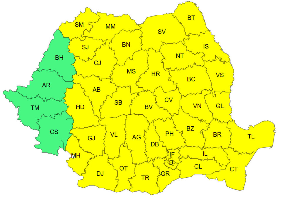Avertizări meteo de vreme deosebit de rece, cu temperaturi de până la minus 20 de grade Celsius noaptea și dimineața