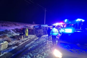 Microbuz cu 11 moldoveni, în drum spre Germania, răsturnat la Ilișești