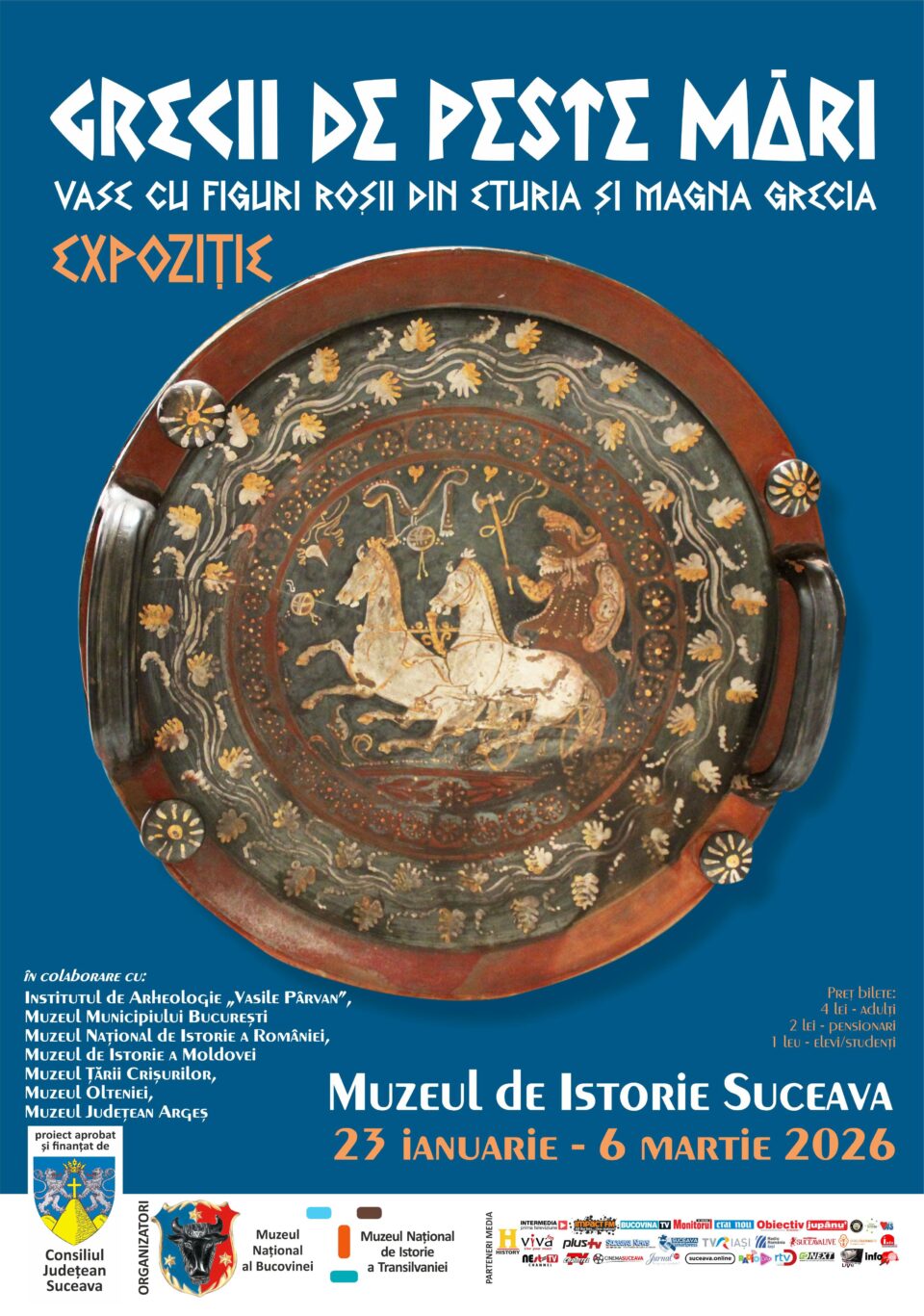 Expoziția itinerantă „Grecii de peste mări. Vase cu figuri roșii din Etruria și Magna Grecia”, la Muzeul Național al Bucovinei