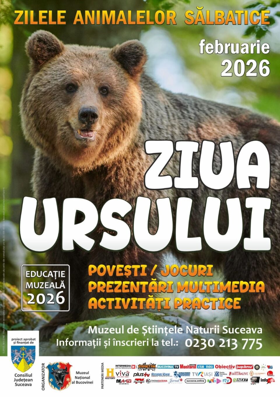 „Ziua Ursului”, atelier de educație muzeală, la Muzeul de Științele Naturii din Suceava