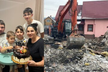 O familie cu trei copii din Putna are nevoie de ajutor. Casa le-a fost distrusă într-un incendiu cumplit