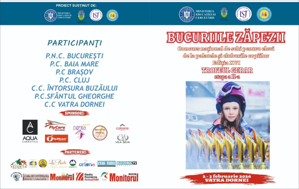 Municipiul Vatra Dornei găzduiește ediția a XVI-a a concursului național de schi ”Bucuriile Zăpezii”