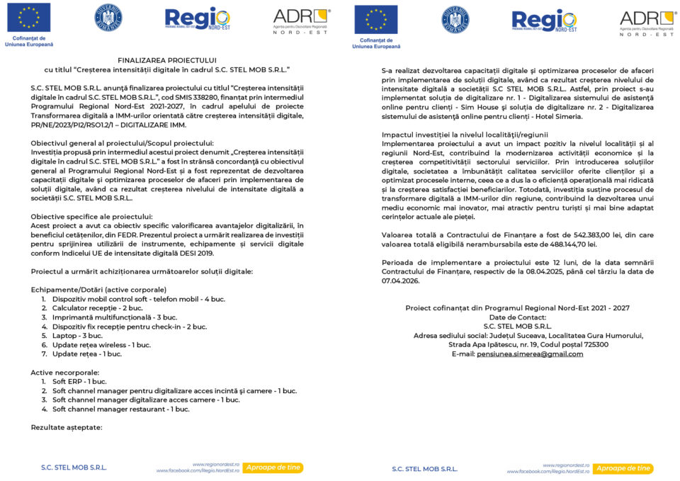 Creșterea intensității digitale în cadrul S.C. STEL MOB S.R.L.