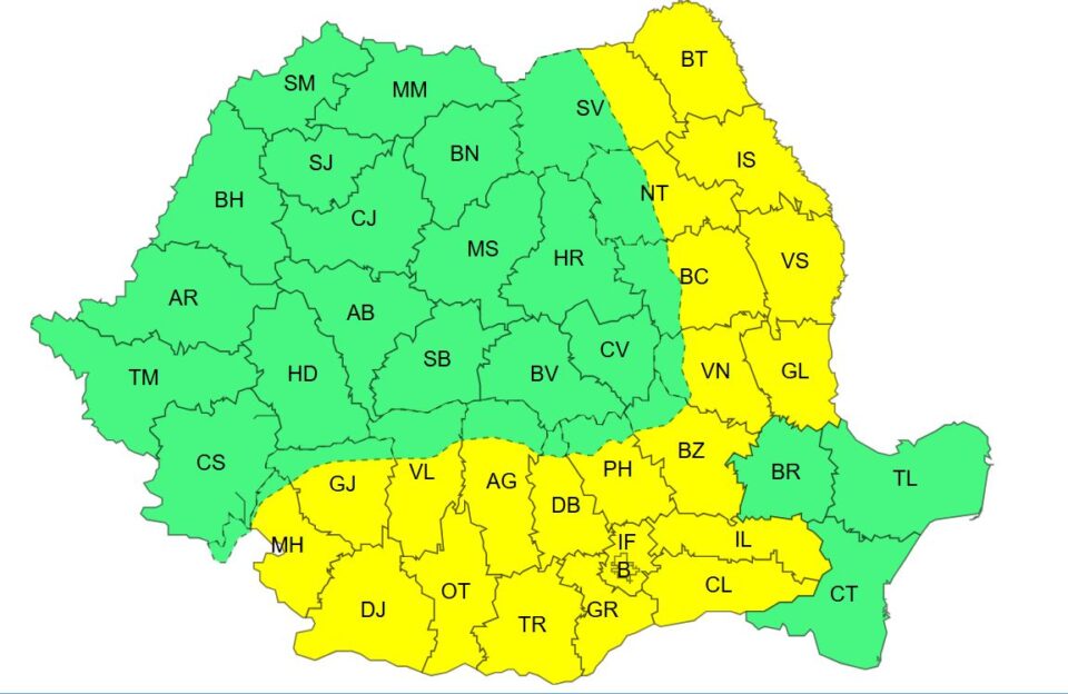 Atenționare de vreme deosebit de rece, intensificări ale vântului și ninsoare viscolită la altitudini Atenționare de vreme deosebit de rece, intensificări ale vântului și ninsoare viscolită la altitudini