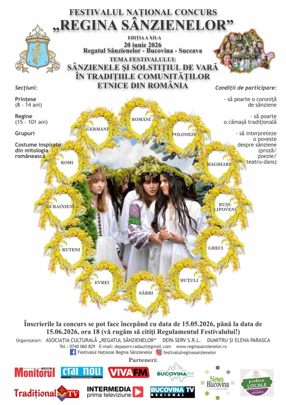 Festivalul „Regina Sânzienelor”, ediția a XII-a, la Rădăuți. Tradițiile comunităților etnice