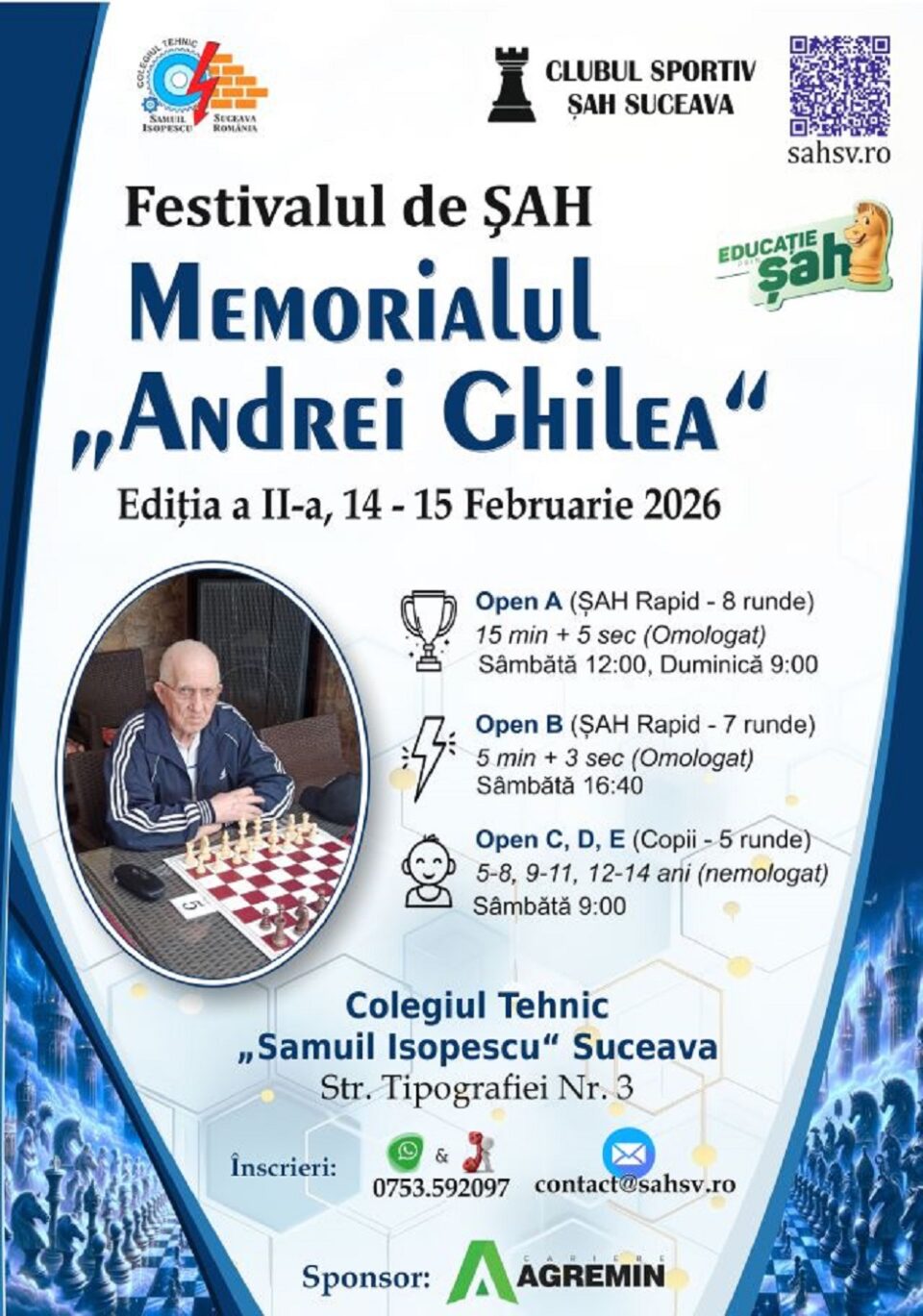 Festivalul „Memorialul Andrei Ghilea”, ediția a II-a, organizat de Clubul Sportiv Șah Suceava