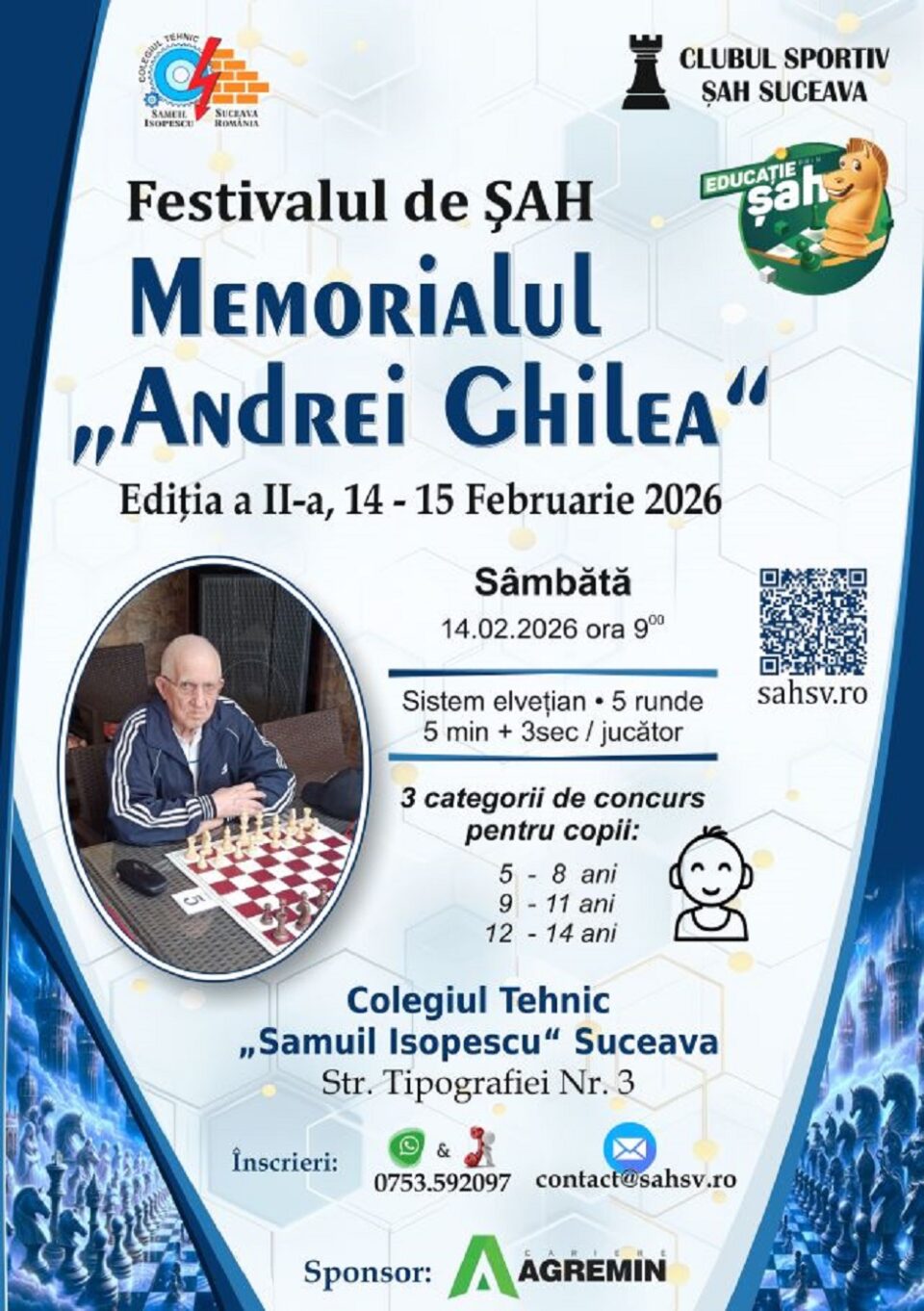 Festivalul „Memorialul Andrei Ghilea”, ediția a II-a, organizat de Clubul Sportiv Șah Suceava
