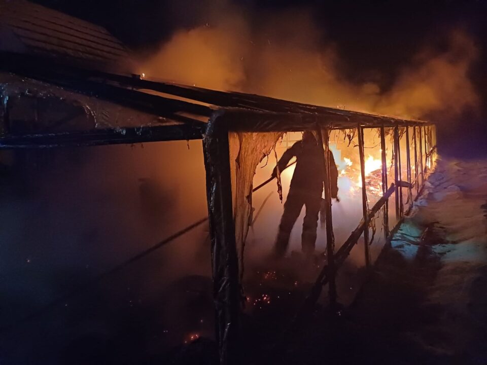 Incendiu la o seră de flori, de la soba care încălzea interiorul