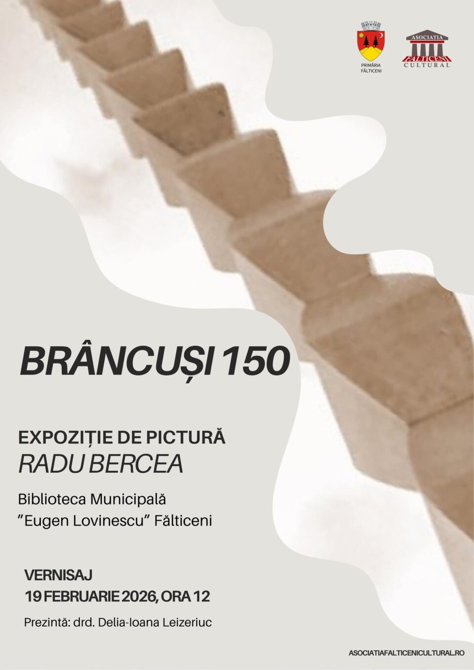 Expoziția de pictură „Brâncuși 150”, semnată de artistul plastic Radu Bercea, la Fălticeni