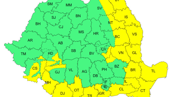 Cod galben de ninsori viscolite, de duminică până luni, în zona joasă a județului Suceava
