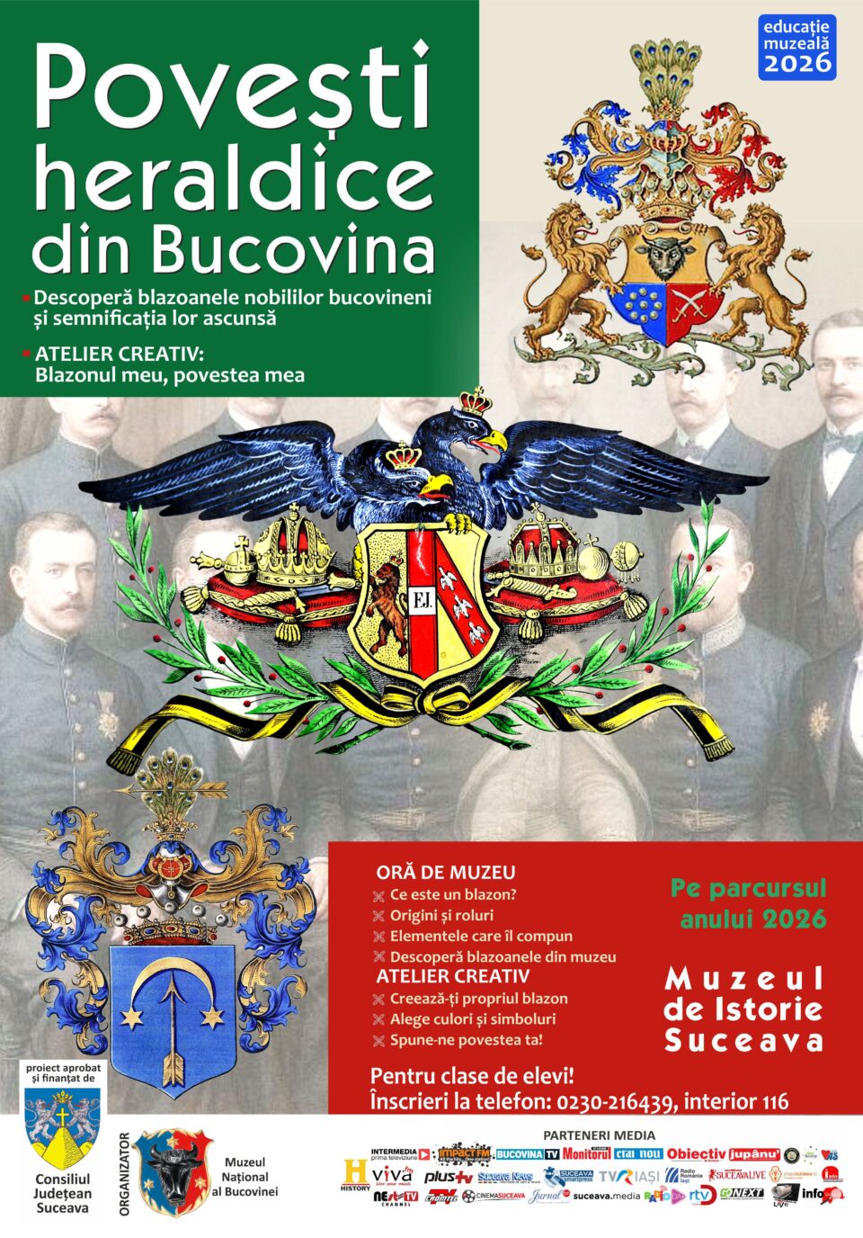 Elevii pot să descopere blazoanele nobililor bucovineni și semnificația lor ascunsă în cadrul unui atelier creativ, la Muzeul de Istorie Elevii pot să descopere blazoanele nobililor bucovineni și semnificația lor ascunsă în cadrul unui atelier creativ, la Muzeul de Istorie