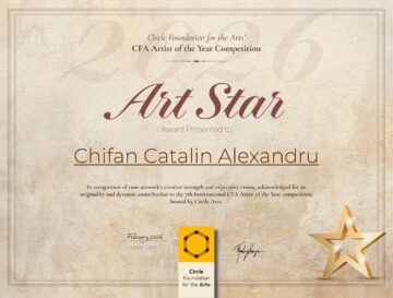 Artistul Cătălin Alexandru Chifan, prezent cu cinci lucrări la o expoziție din Franța, premiat pentru una dintre ele