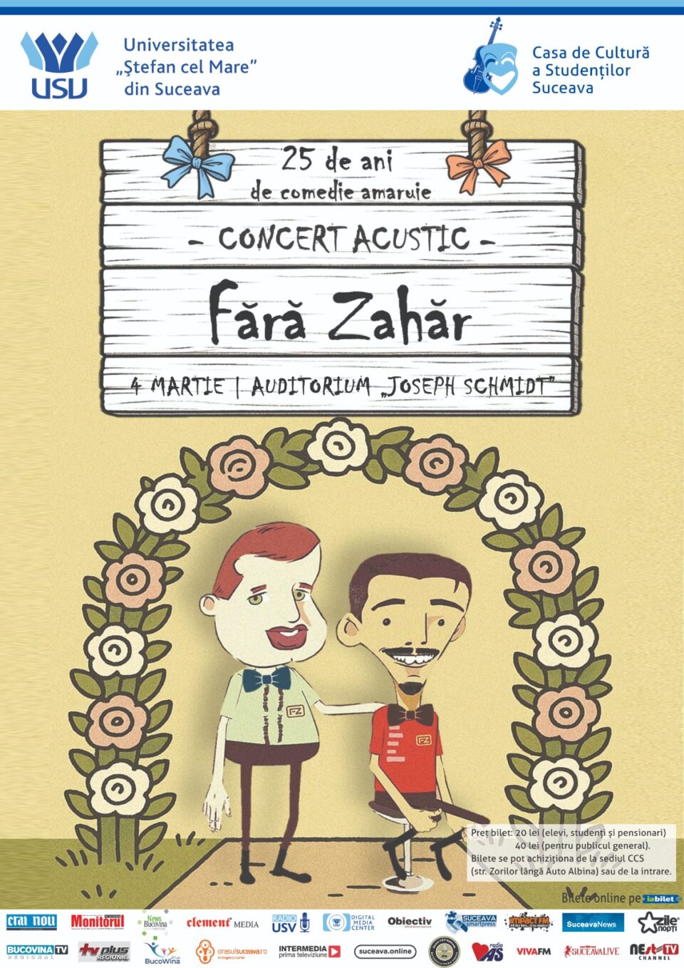 Concertul acustic Fără Zahăr, pe scena Universității