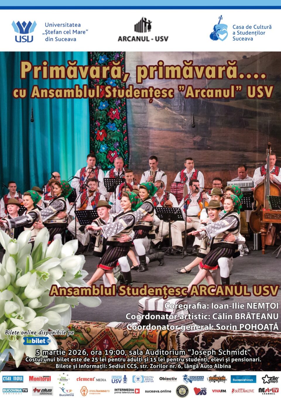 Spectacolul „Primăvară, primăvară…” cu Ansamblul Studențesc „Arcanul” USV Spectacolul „Primăvară, primăvară…” cu Ansamblul Studențesc „Arcanul” USV