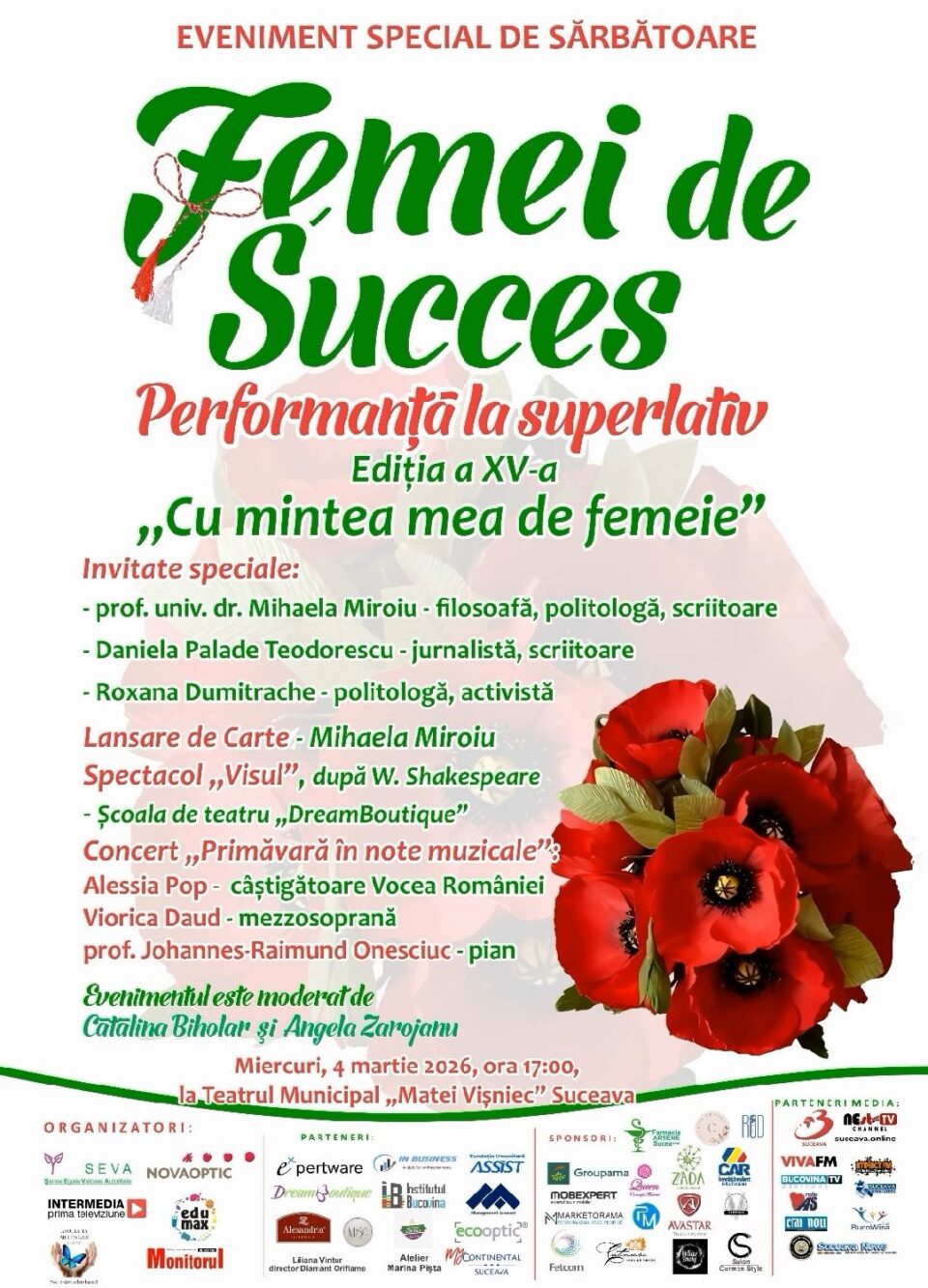 „Femei de succes – Performanță la superlativ”, ediția a XV-a, la Teatrul „Matei Vișniec”