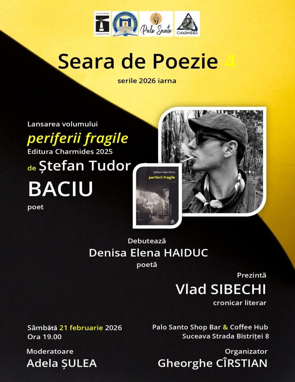 Poetul Ștefan Tudor Baciu, invitat la Suceava să-și lanseze volumul “periferii fragile”