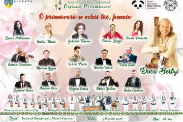 Spectacol muzical-coregrafic intitulat sugestiv „E primăvară-n ochii tăi, femeie!”, oferit de Ansamblul „Ciprian Porumbescu”