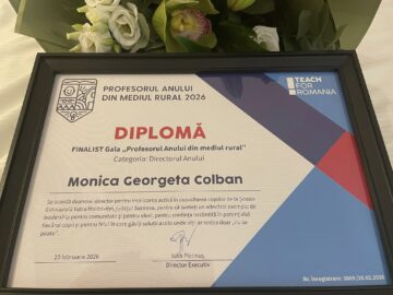 Recunoaștere națională pentru Monica Georgeta Colban, directoarea școlii din Vatra Moldoviței, la Gala „Profesorul Anului din mediul rural”
