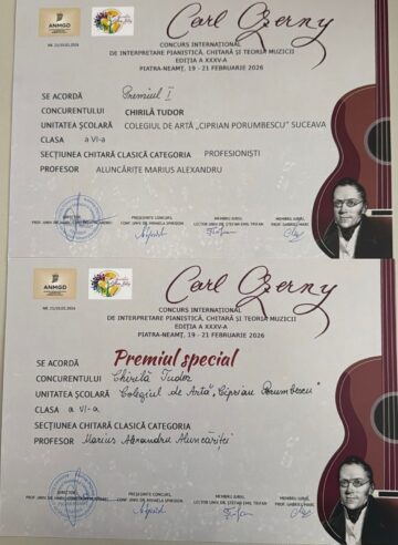 Premii I pentru chitariștii Colegiului de Artă Suceava, la concursuri de la Piatra Neamț și Cluj
