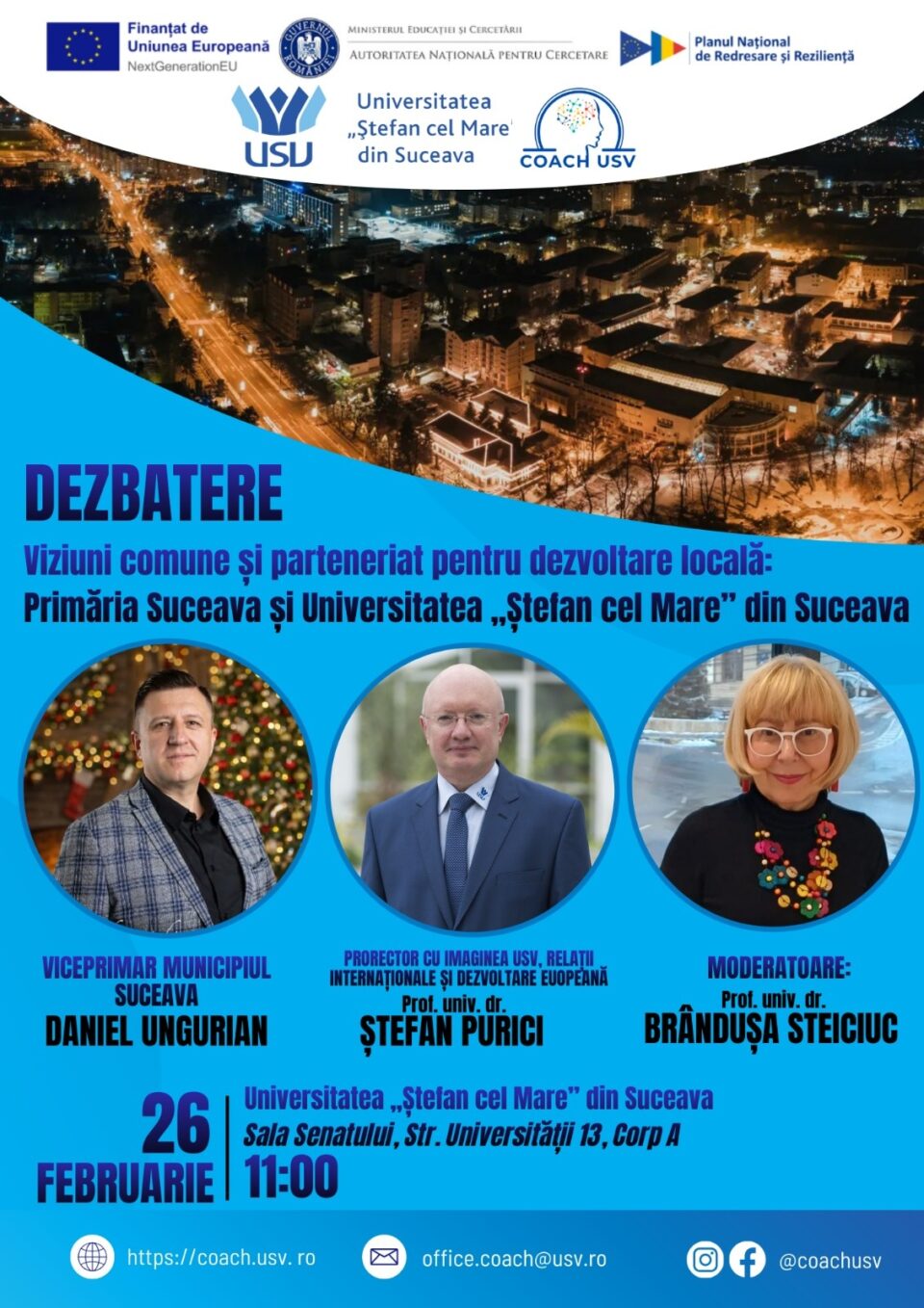 Strategia de dezvoltare a Sucevei, discutată la USV, cu studenți și profesori
