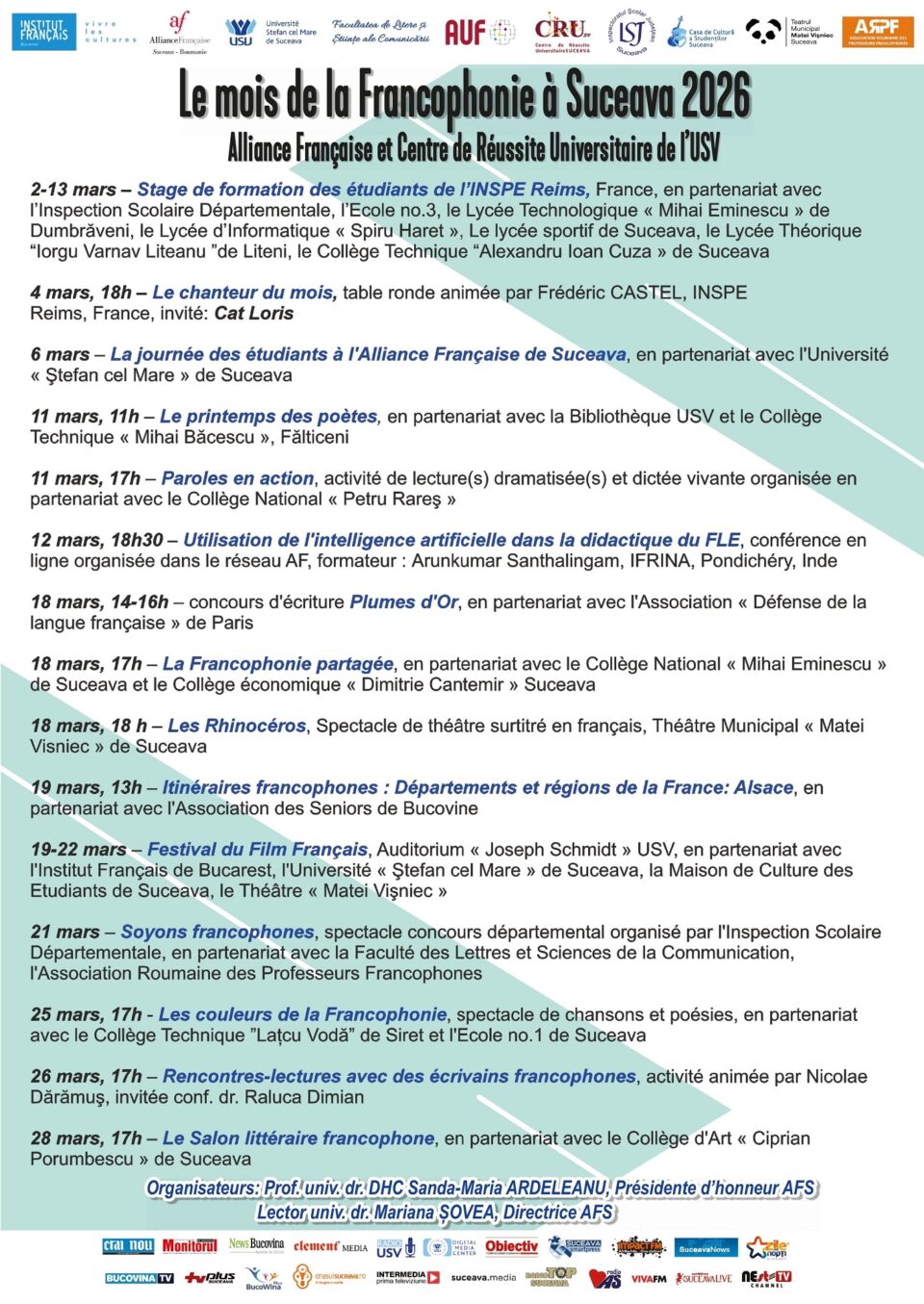Activități dedicate Zilei Internaţionale a Francofoniei, la Suceava