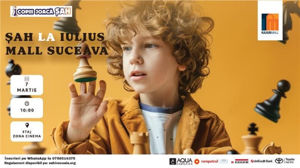 Spectacol de teatru și competiție de șah, în acest weekend, la Iulius Mall Suceava