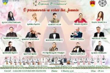 „E primăvară-n ochii tăi, femeie” – spectacol dedicat Zilei Femeii, la Centrul Cultural „Gr.V. Birlic” din Fălticeni