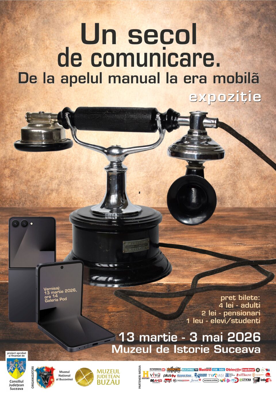 Expoziția „Un secol de comunicare. De la apelul manual la era mobilă”, la Muzeul de Istorie Suceava