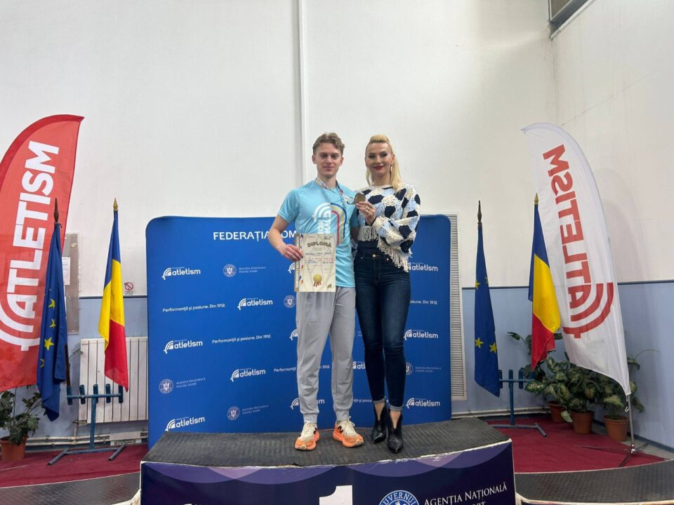 Andrei Berszan alături de antrenoarea Erzilia Iancu