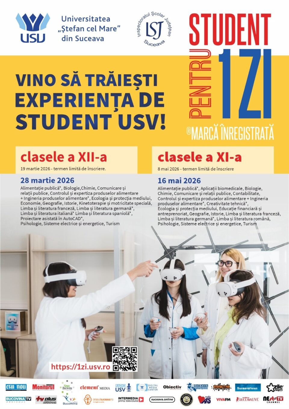 Concursul interjudețean adresat liceenilor „Student pentru o zi”, organizat într-o nouă ediție la USV